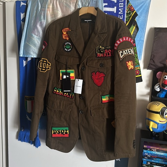 Brand New authentic Dsquared2 military patched Bob Marley jacket - Picture 8 of 17